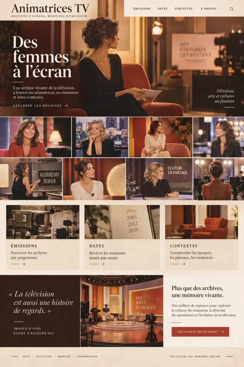 Animatrices TV : une archive de caps organisée par émission, date et contexte