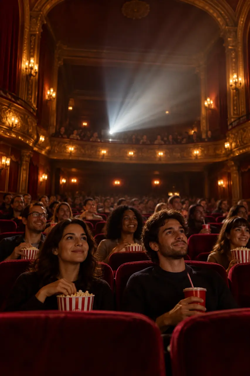 Une soirée cinéma réussie se prépare avant le générique, du public au projecteur