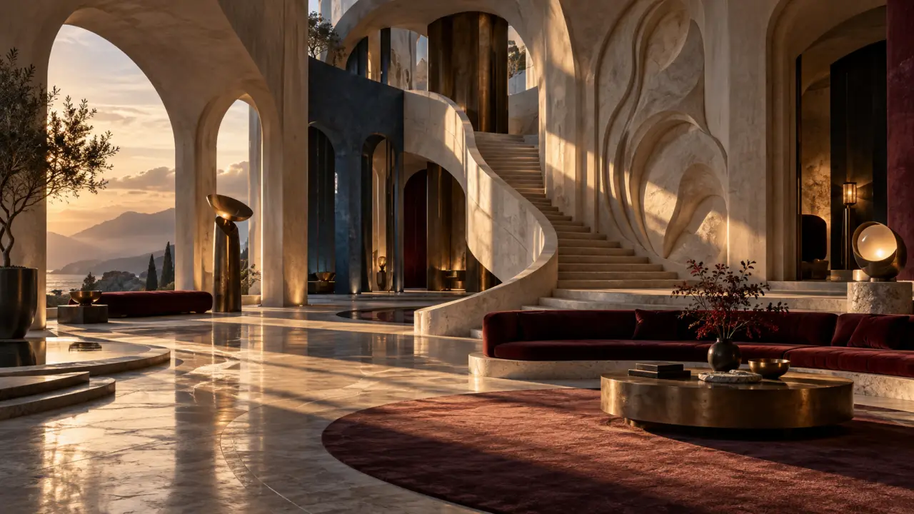 Décor sculptural et cinématique inspiré des séries télévisées de 2026