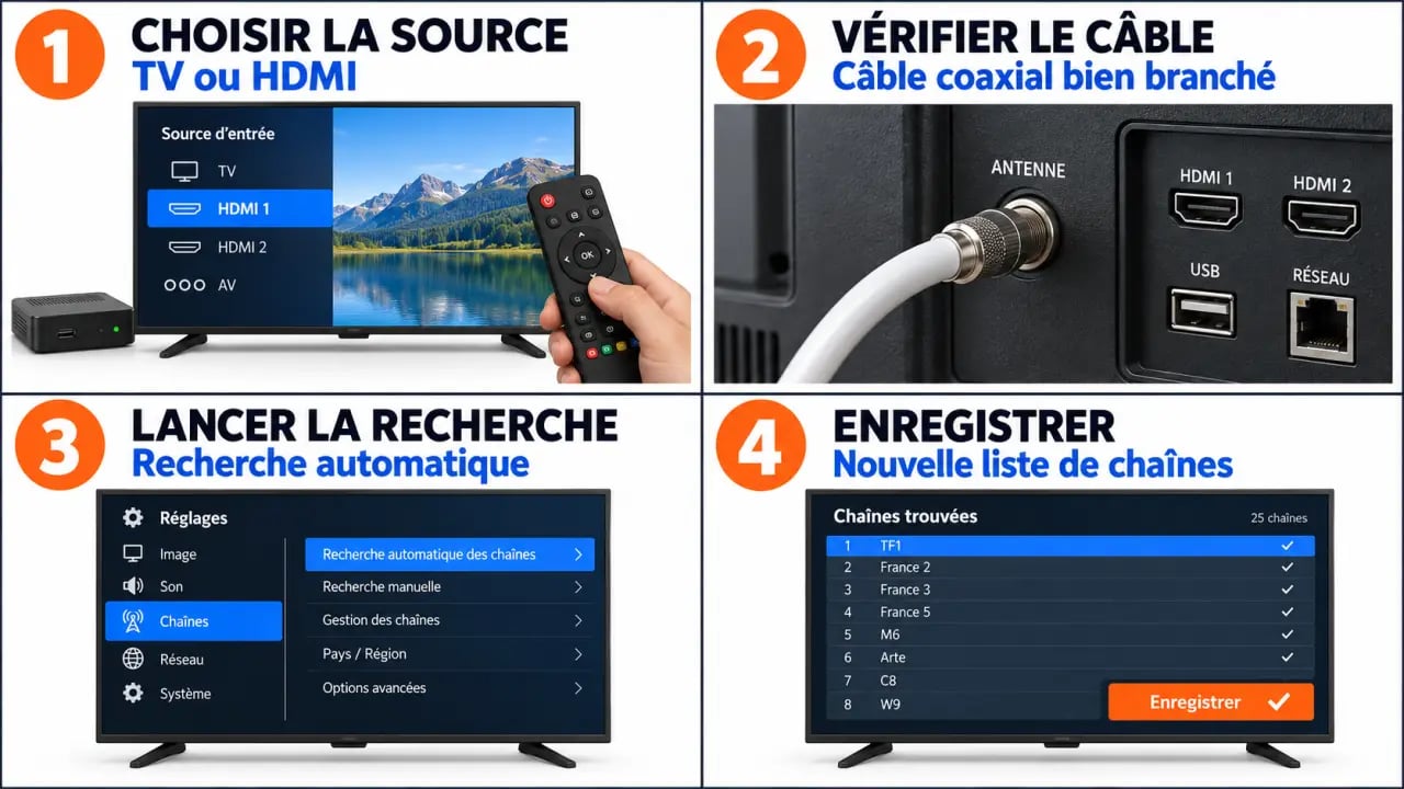 Comment faire pour recuperer des chaines de télévision : étapes de vérification et de recherche automatique