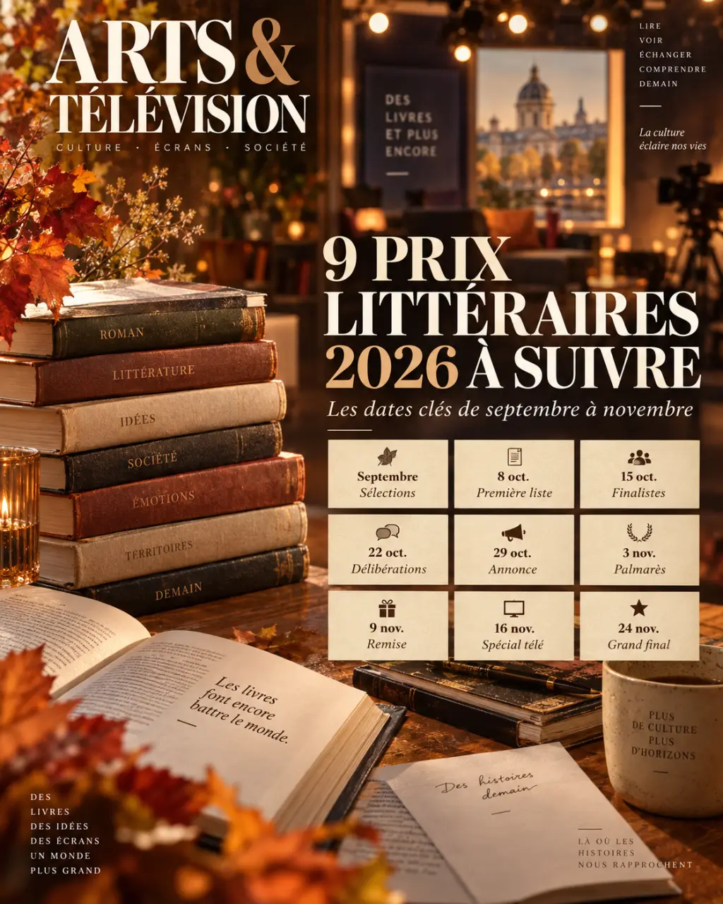9 prix littéraires 2026 à suivre, avec les dates clés de septembre à novembre