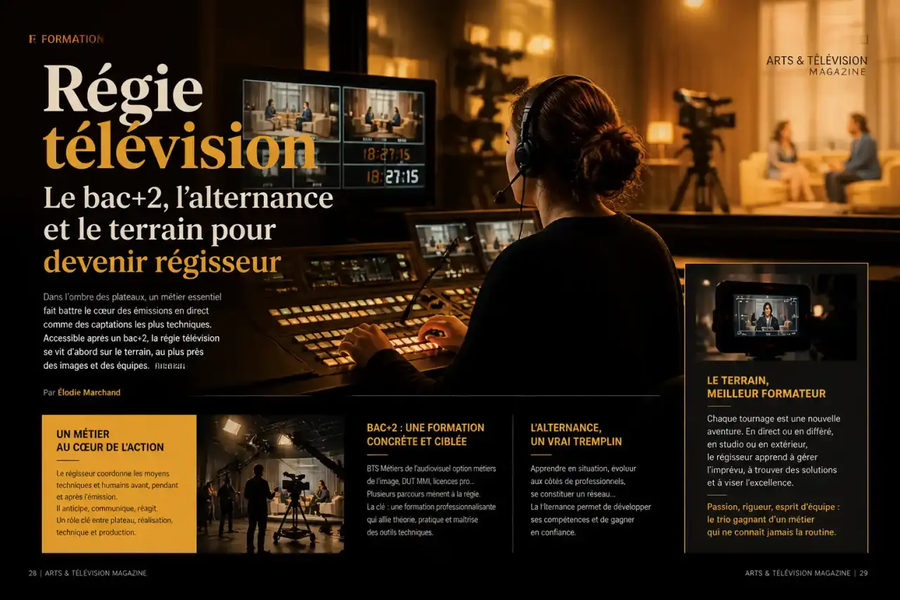 Régie télévision : le bac+2, l’alternance et le terrain pour devenir régisseur