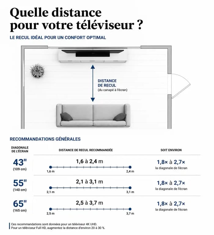 Comment choisir une television selon la distance de recul et la taille d'écran