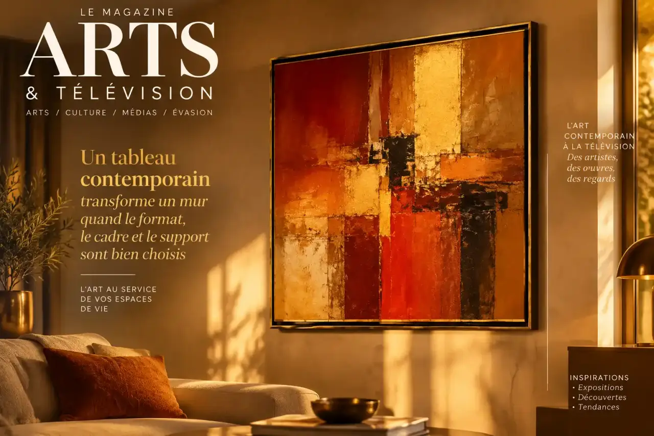 Un tableau contemporain transforme un mur quand le format, le cadre et le support sont bien choisis